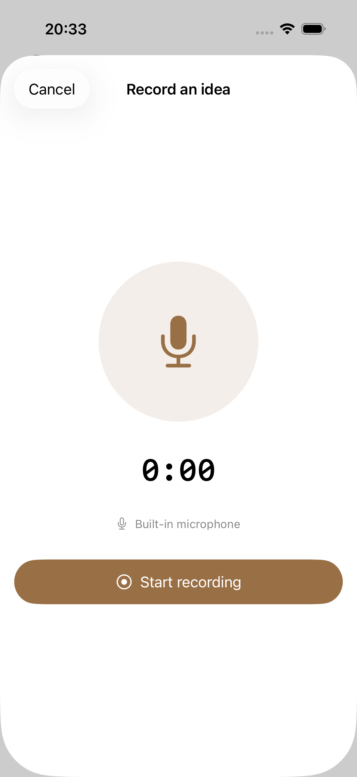 Kordra Capture voice recorder ready to record a new idea